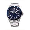 Orient Kano/Big Mako Men's Automatic Mechanical Sports Watch - Stainless Steel & Silicone, Blue Dial, Water-Resistant Bracelet