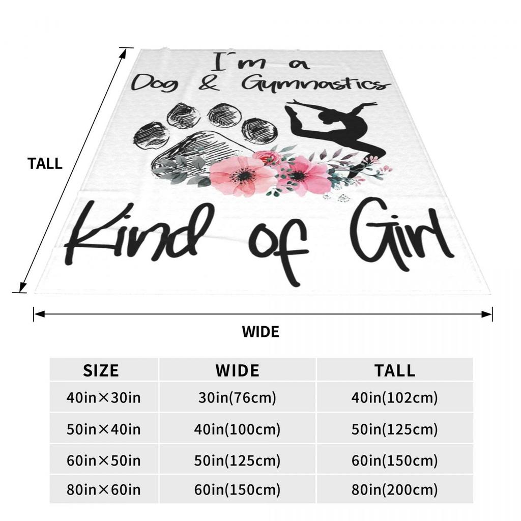 I'm A Dog And Gymnastics Kind Of Girl Blanket Soft Warm Flannel Throw Blanket Bedspread for Bed Living room Travel Home Couch