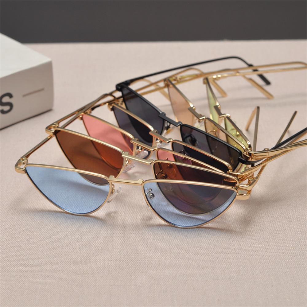 Retro Triangle Sun Glasses UV400 Anti-UV Glasses Catwalk Cat Eye Sunglasses  Hip-hop