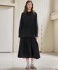 MITTE Texture Block Shirts Dress_Black
