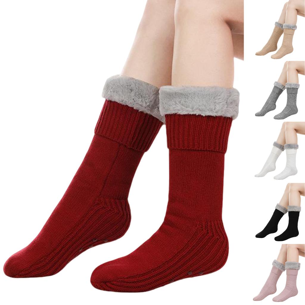 Flauschige Socken für Frauen Mädchen - Winter Warme Schlaf Plüsch Bequeme Hausschuhe Socken
