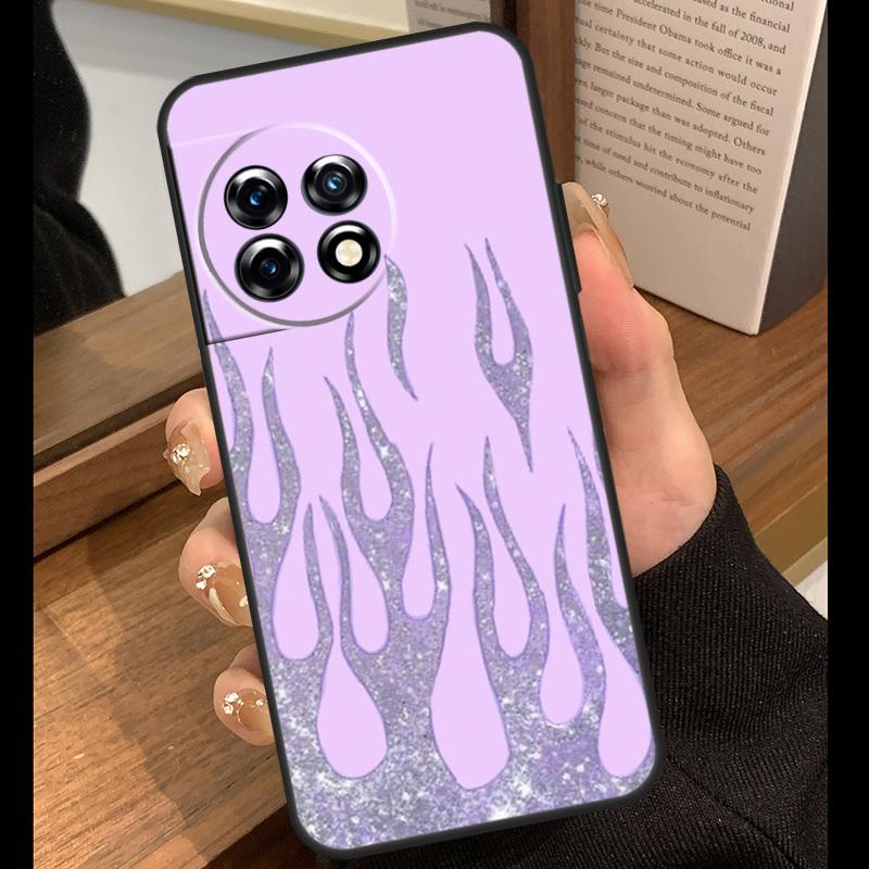 Purple Flames Fire Print Case For OnePlus 13T 10T 15R 10R 12R 13R 13 12 11 9 10 Pro Nord CE 5 2 3 4 Lite N20 N30 Cover