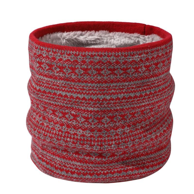 New neck cover men's windproof and warm Fair Island classic color winter scarf velvet thickened knitted scarf