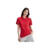 Li-Ning Solid Color Casual Breathable Comfortable Short Sleeve Polo Shirt Women tops Bull-Red APLT084-8