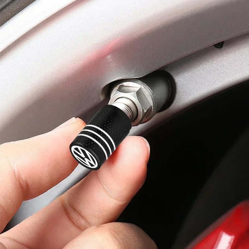 VW Metal Car Wheel Tire Valve Caps Aluminum Tire Wheel Stem Air Valve Cap For Volkswagen GOLF MK6 Polo Tiguan VW GTI CADDY PASSAT EN1