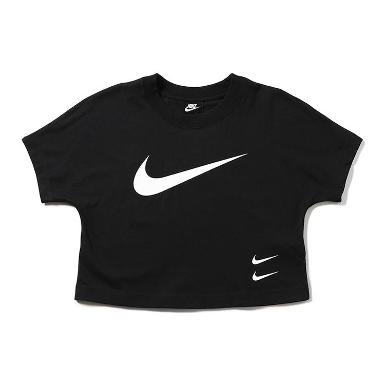 (WMNS) Nike Sportswear Swoosh Logo Casual Short T-Shirt Black Women s CJ3765-010 XL