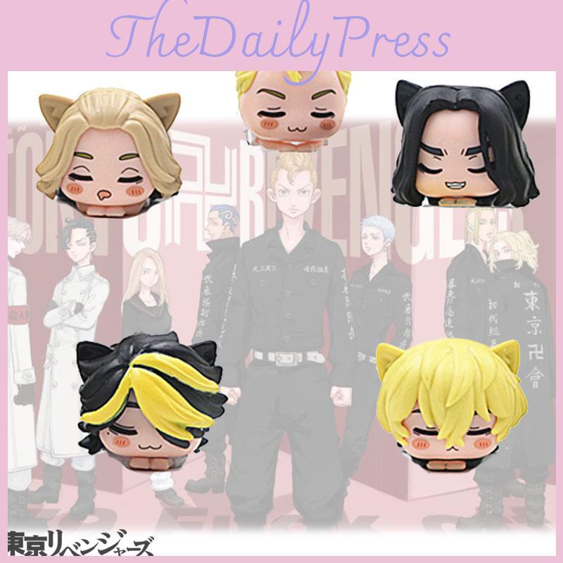 5-piece Tokyo Avenger Cat-ear Sleeping Handmade Pvc Figures Set