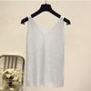 Women's Ice Silk Diamond Camisole Women's Loose Short Sleeveless Wild V-neck Bottoming Shirt Tank Summer Camis & Tank Tops