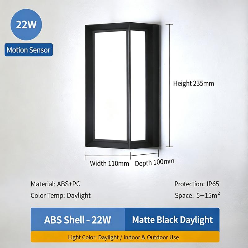 Led Outdoor Wall Light Waterproof Ip65 Motion Sensor Led Outdoor Lighting Porch Lights Balcony Garden Lights Outdoor Wall Lamp
