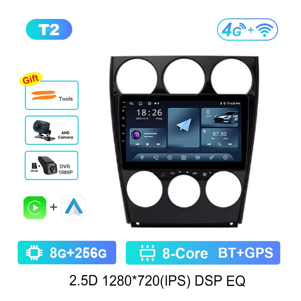 Navigație GPS pentru Mazda 6 2004 - 2015 Radio Auto Player Multimedia Sistem de Operare Android DSP Stereo WiFi Carplay Ecran QLED 4G Instrumente Auto