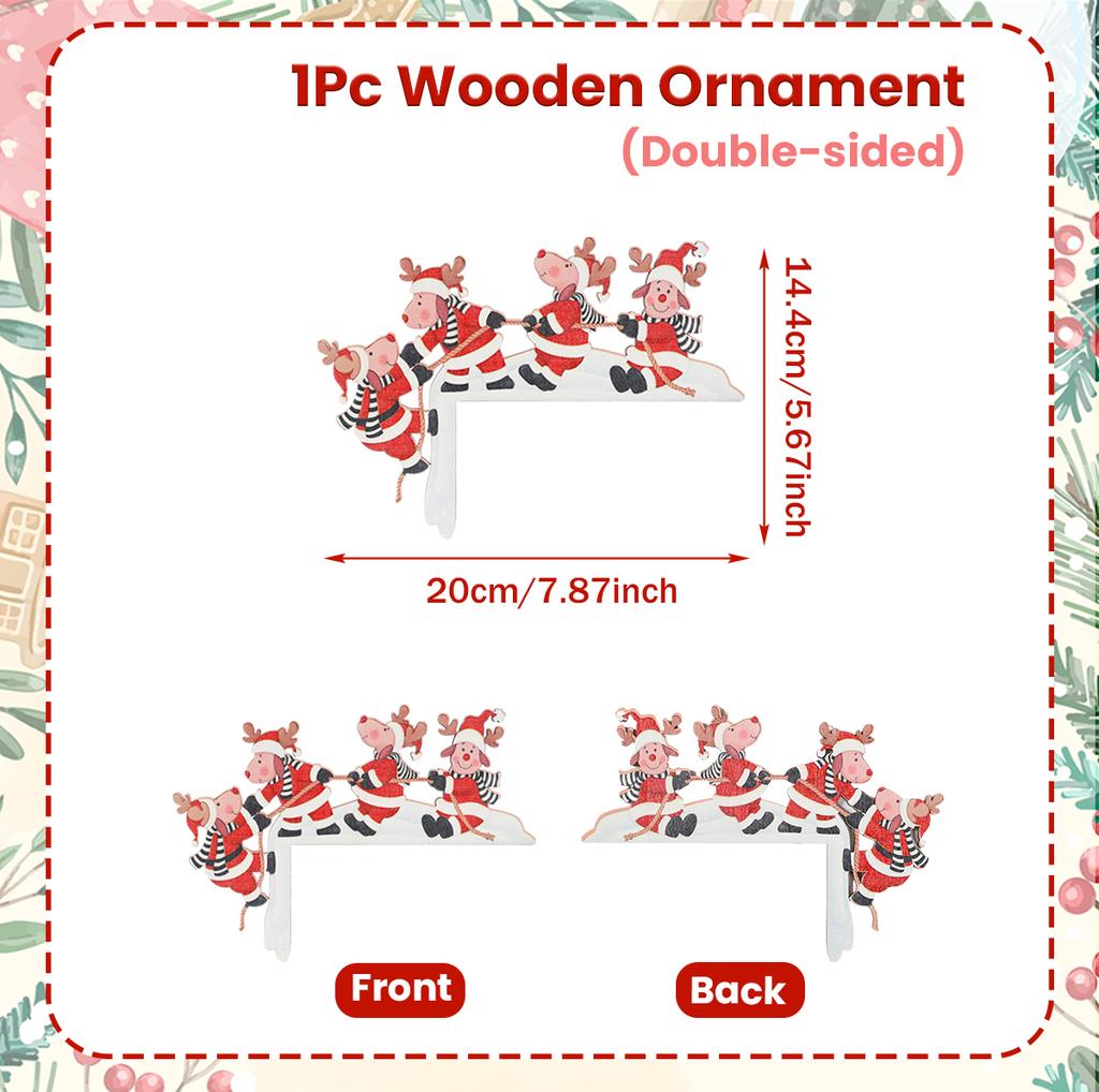 Christmas Santa Claus Wooden Door Frame Decoration Merry Christmas Decor for Home 2025 Navidad Xmas Tree Ornament New Year 2026