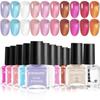 JODSONE Nagellack Enthält Base Top Jelly Perfekt für Weihnachtsgeschenke und 10-Farben-Set Halbtransparent Blau, Lila, Rot, Rosa. & Mantel. Schnelltrocknend,