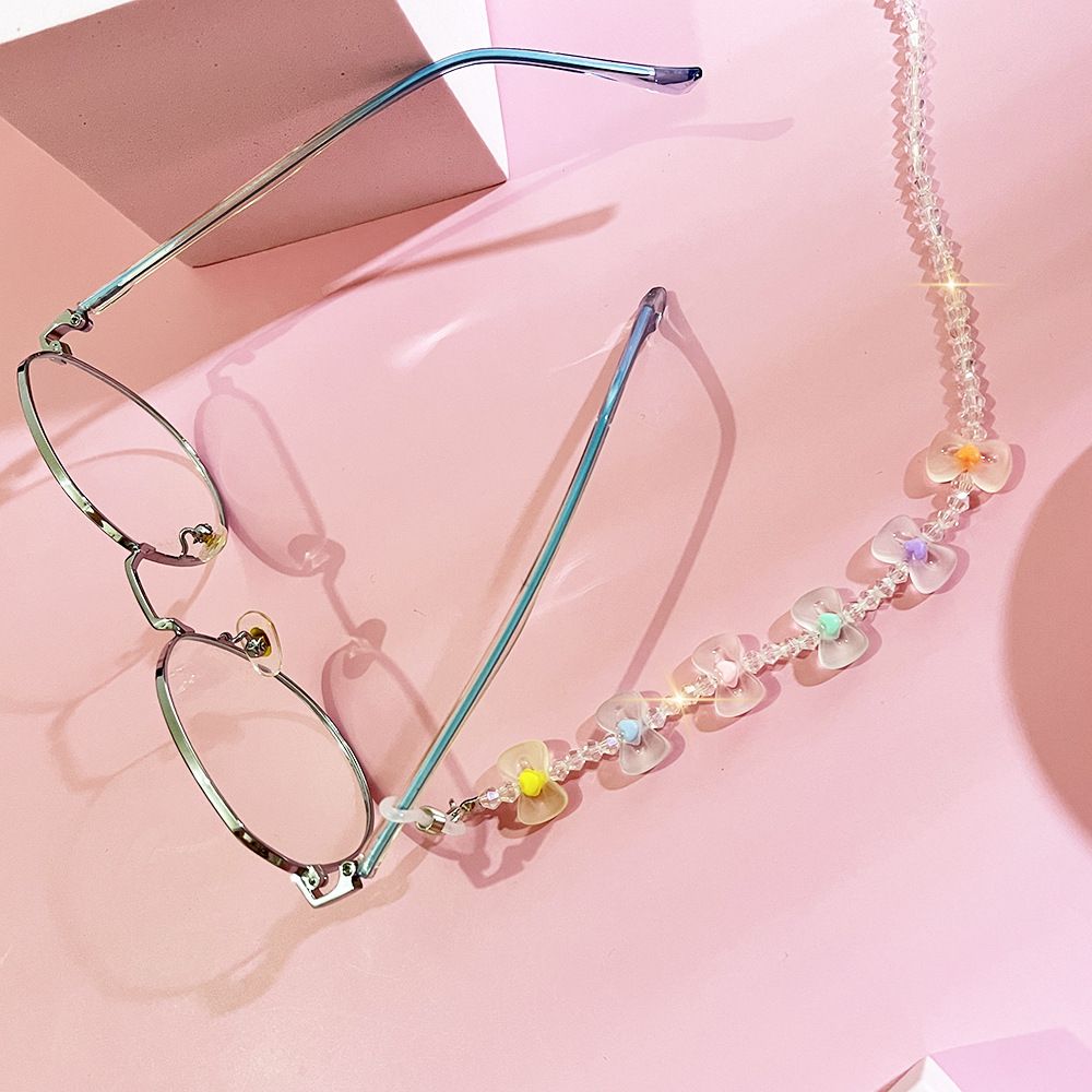 Women Heart shape Bowknot Bead Glasses Chain Eyeglass Lanyard Glasses Necklace Eye wear Accessories