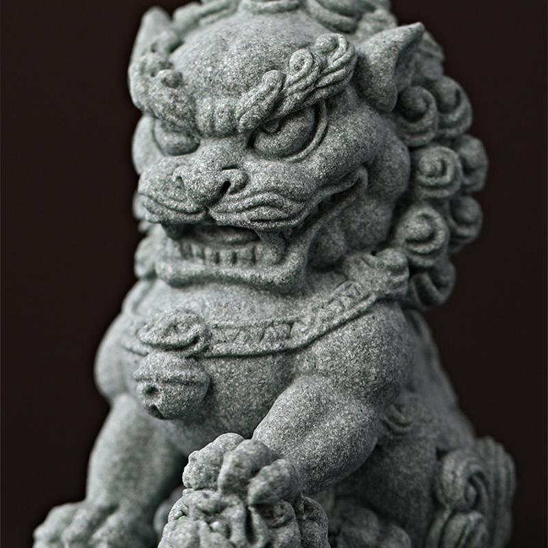 Sandstein Kirin Maskottchen Skulpturen und Figuren Chinesische charakteristische Tiere Haus Raum Büro Reichtum Glück Feng Shui Dekor