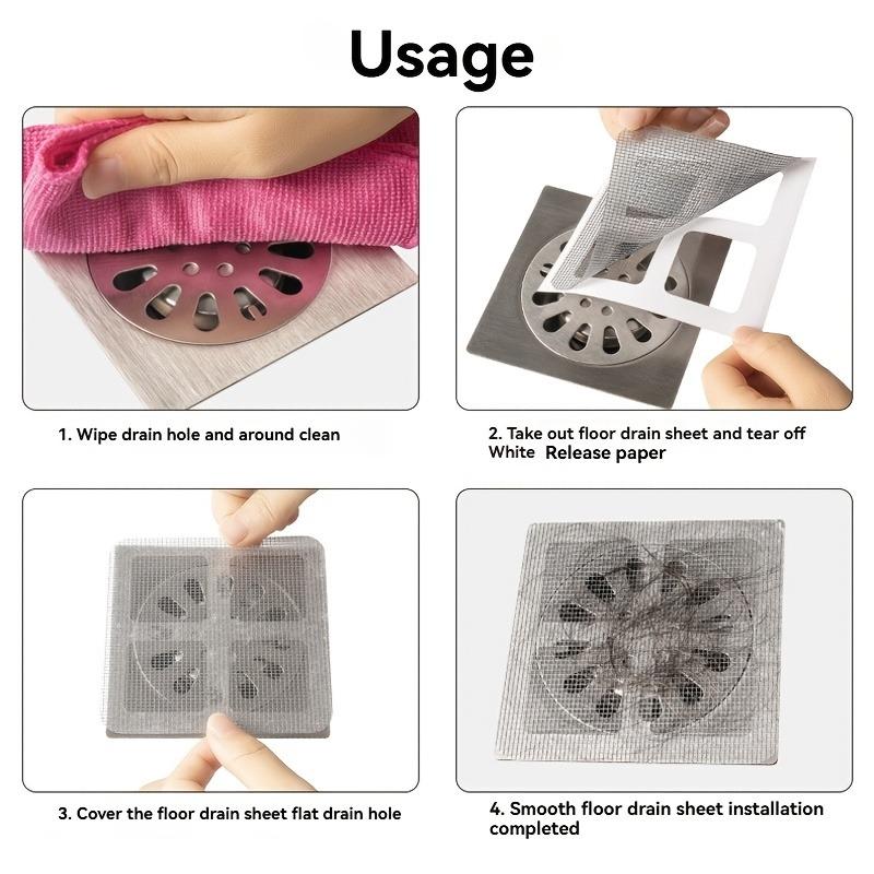 10PCS bathroom hair filter, toilet sewer filter, kitchen anti-blockage and insect-proof self-adhesive floor drain sticker