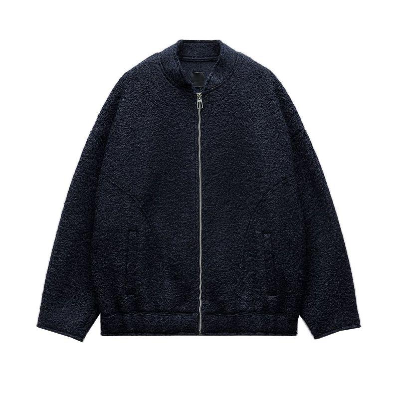 

Spring New Arrival Women s Baseball Uniforms Bead Leather Stand Collar Loose Pilot Jacket Outwear 5070642 Night blue M