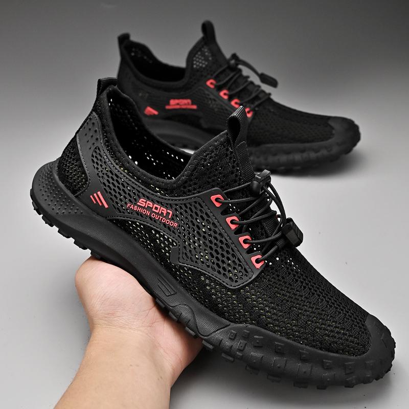 New Breathable Mesh Men Sneakers Outdoor Shoes for Men Summer Hiking Shoes Big Size 38-46 Water Shoes Athletic Walking Shoes