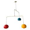 Modern Multicolored Mid-Century Brass Chandelier 3-Light Colorful Mobile Pendant Orb Ceiling Fixture Home Decor Lighting