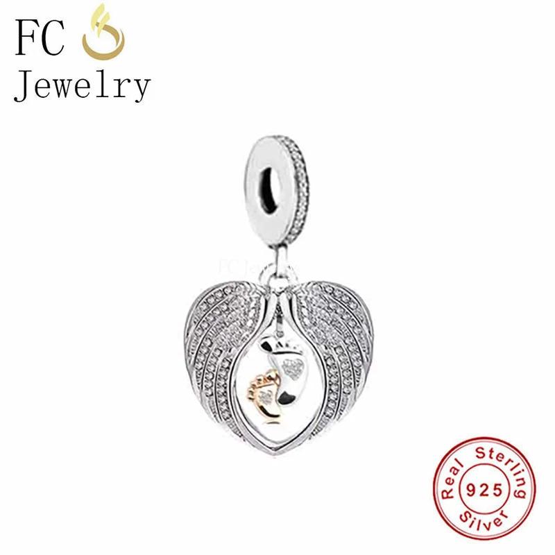 FC Jewelry Fit Original Charm Bracelet 925 Silver A Piece Of My Heart Has Wings is In Heaven Forever Bead For Making Berloque