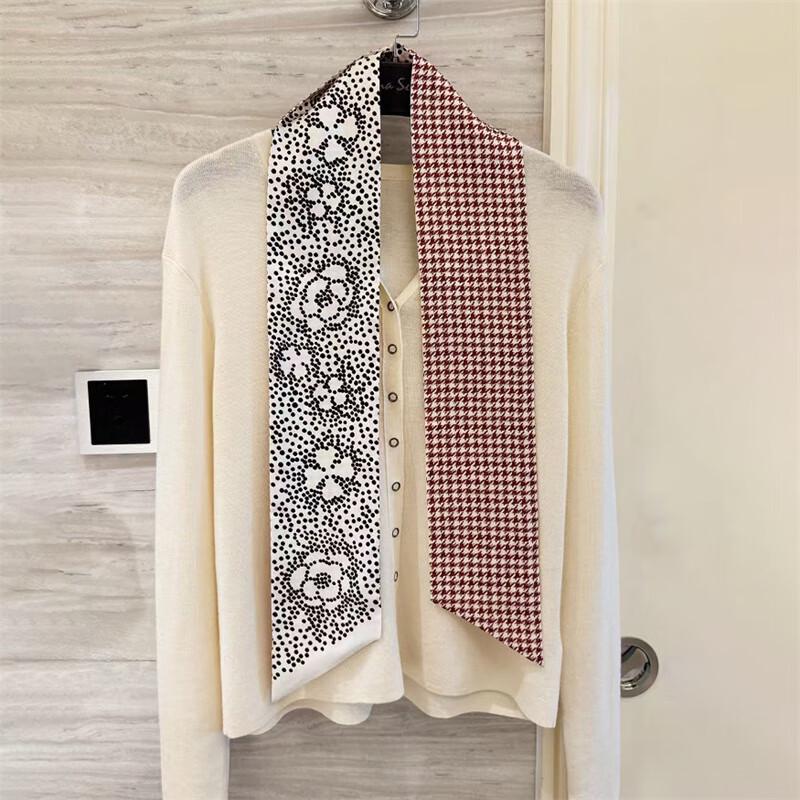 NINA SOLOR Double-Sided Silk Long Scarf