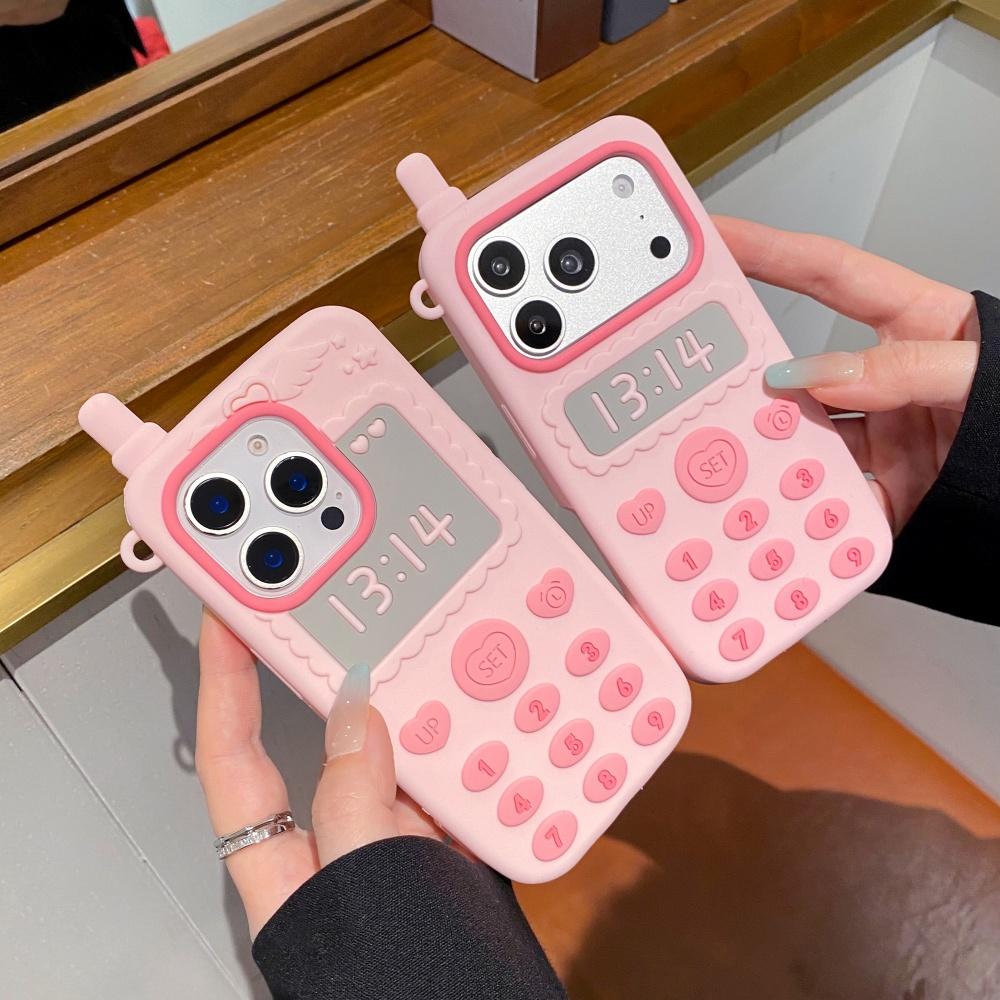 Girl powder three-dimensional love big brother with cat pendant is suitable for Apple 17ProMax mobile phone case iphone15 new 16pro women's 17pro