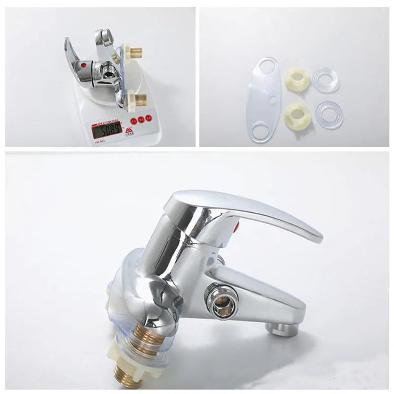Zinc Alloy Two-Hole Bathroom Faucet Deck Mounted Ceramic Cartridge Cold Water Tap 10Cm Center Distance
