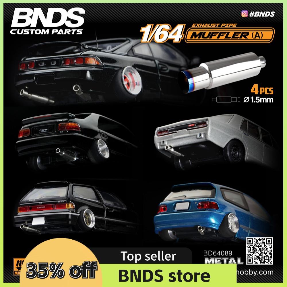 BNDS Neu 1/64 Metall Modifizierte Teile Kleiner Maßstab Auspuffrohr Schalldämpfer Rennstil Pedalset Für Modellauto Rennfahrzeug Spielzeug