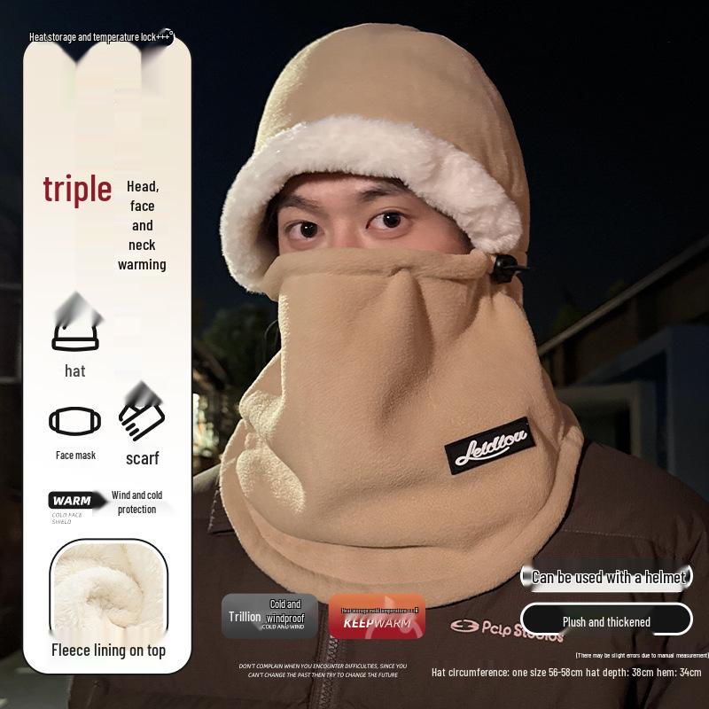 Damen Winter Radhelm-Innenfutter: Warmer, winddichter und kältefester Fleece mit integriertem Schal und Maske. Geeignet für Männer und Frauen.