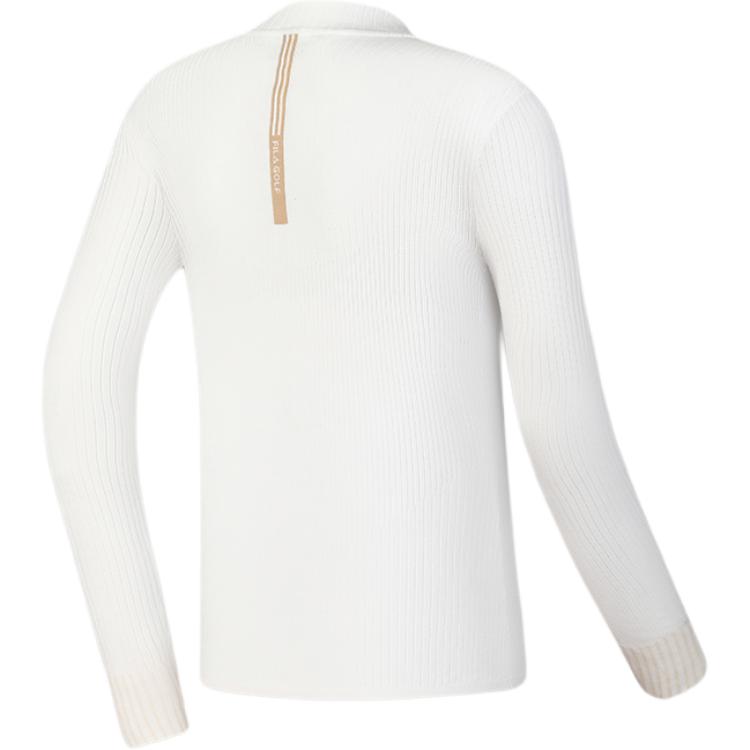 Fila Golf Series Sport Minimalist Half-Zip Long Sleeve Knit Top Women Tops Jade-White A11W445405F-WT
