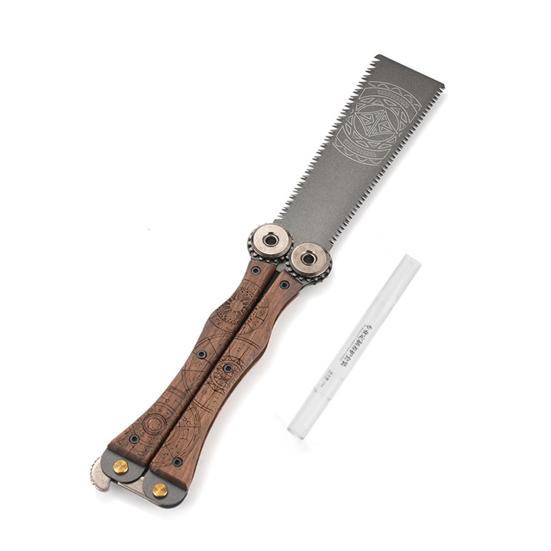 Folding Hand Saw with Wooden Handle Sharp Blade Double-Sided Teeth Compact Design Mini Saw Woodworking Tool
