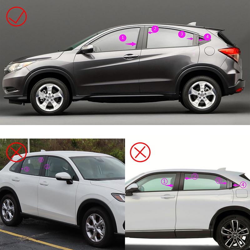 8Pcs Middle column sticker Window Door Column B C Pillar Post Cover Trim Decal For Honda HRV 2016-2022