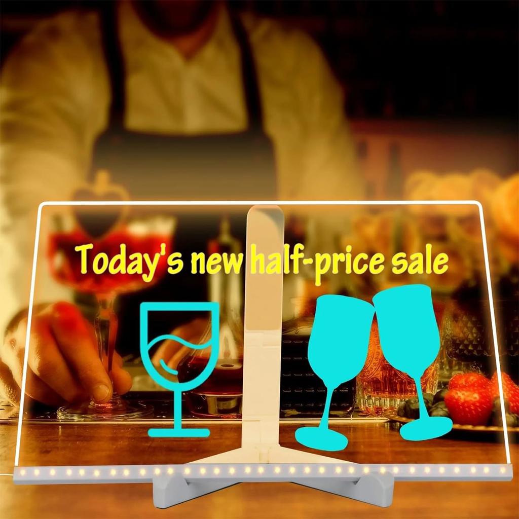 LED Note Board with Colors Memo LED Letter Message Board for Home Office Restaurants Bar
