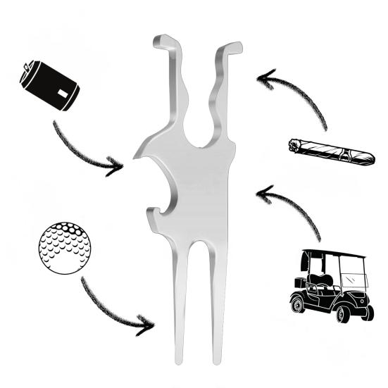 3-in-1 Magnetic Golf Multi-Tool for Golf Cart Multi-functional Beer Opener Ball Marker Divot Tool for Golf Accessories
