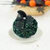 Sequined Pumpkin Centerpiece Halloween Pumpkin Decoration Glittery Pumpkin with Bow Ornament