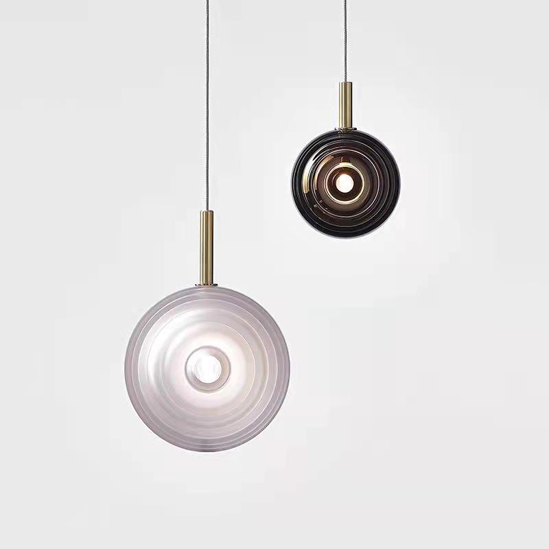 Postmodern Minimalist Striped Glass Pendant Light for Living Room, Cafe, Bedroom, Staircase, and Exhibition Hall