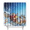 Christmas Waterproof Shower Curtain Four-Piece Floor Mat Combination Set Household Door Mat Bedroom Living Room Carpet