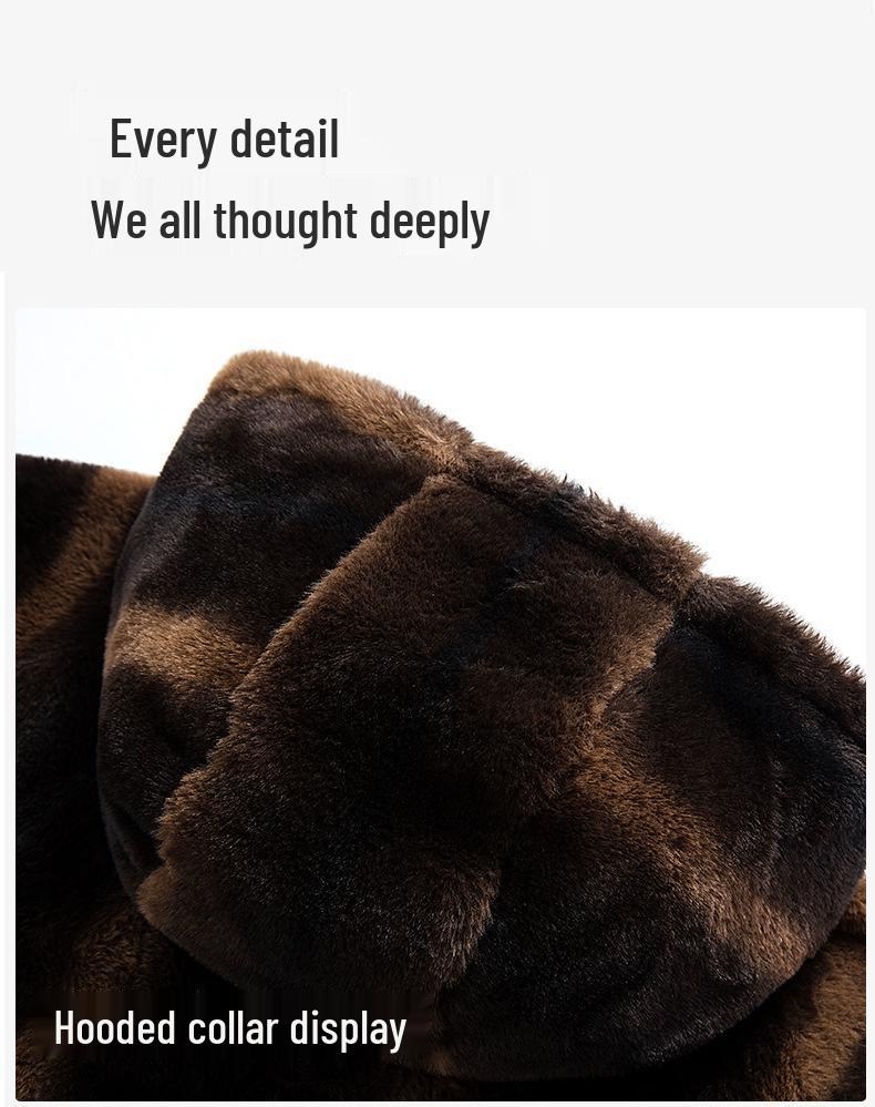 Men's European-Size Cotton-Padded Mink Velvet Winter Coat—Warm, Thick, Imitation Fur Jacket