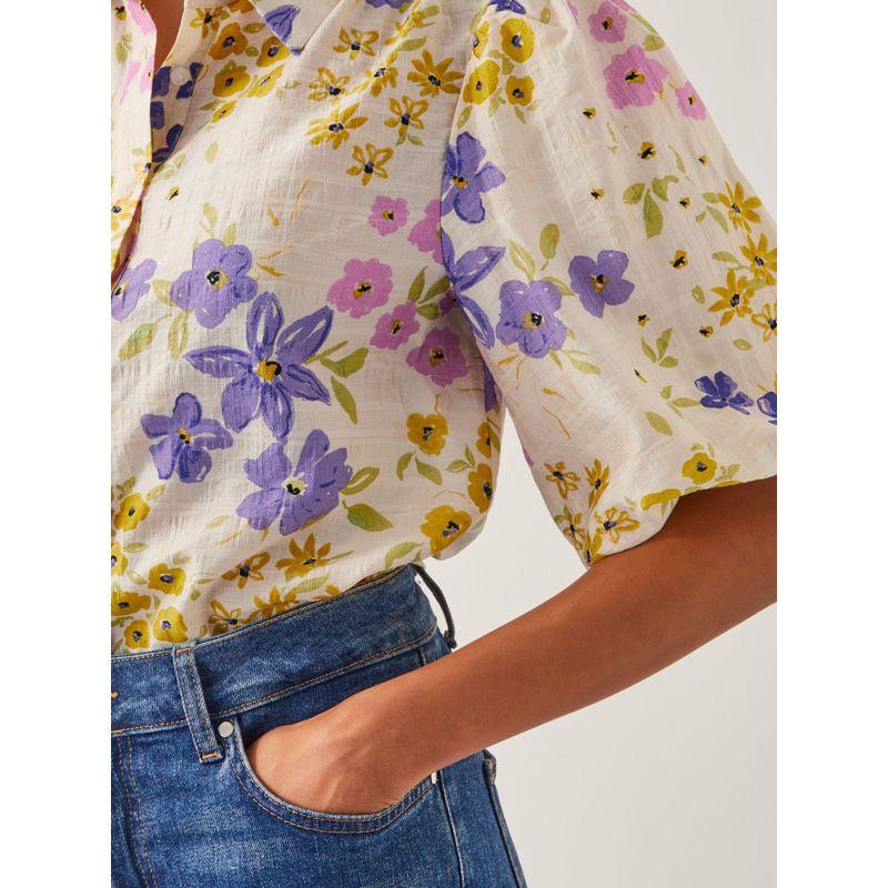 Foreign Trade Original Order Good Quality Tencel Blended Pastoral Young Adult Series Short Sleeve Shirt