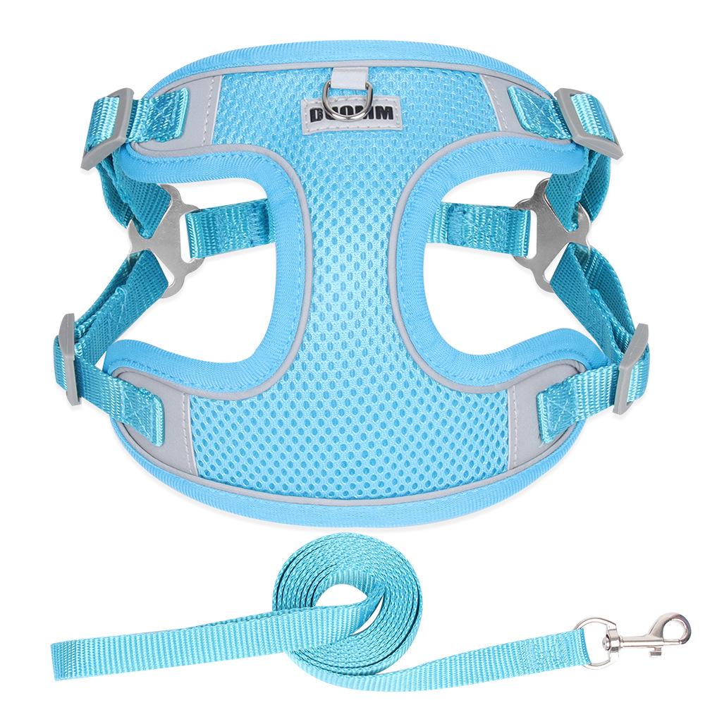 Reflective Vest-Style Dog Harness & Leash for Small Breeds