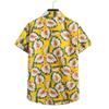Men's Cardigan Short Sleeve Hawaiian Beach Flower Shirt Men's Turtleneck Shirt