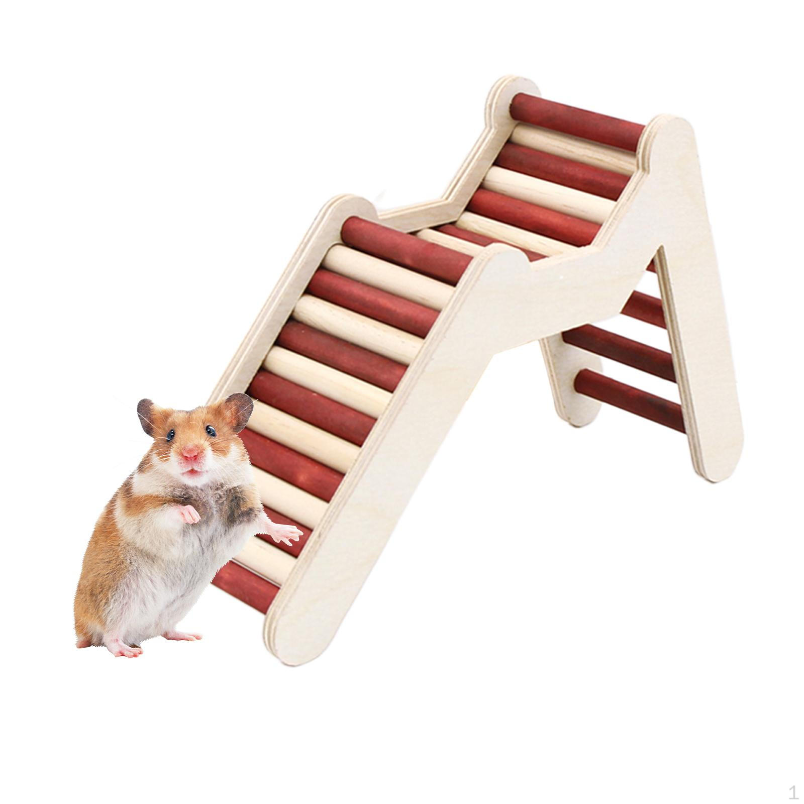 Hamster Bridge Ladder for Rodents, Wooden Bridge, Toys, Climbing Hamsters, Guinea Pigs, M Shaped Ladder