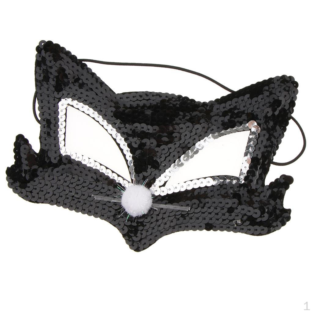 

Sequins lowrie Eye Half Face Mask Halloween Cosplay Party Fancy Dress Black