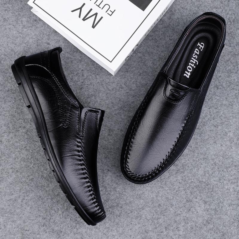 Genuine Leather Male Casual Shoes Luxury Brand Men's Business Loafers Moccasins Breathable Slip on Flats Handmade Driving Shoes