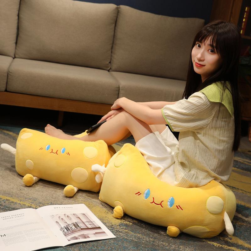 Creative cheese bread plush toys cushion girls sleep pillow children's day soothing cheese toys