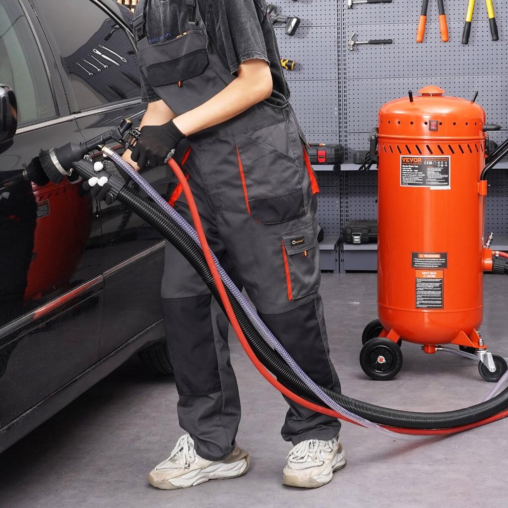 28 Gal Vacuum Sand Blaster Dustless Sandblaster with 1200W Vacuum System