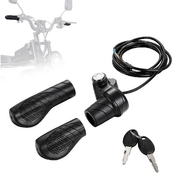 

Ebike Full Twist Throttle with 2 Keys Compatible Fit for Ridstar Q20/Q20 Pro Lite E-Bike, Electric Bike Throttle Grips Smooth Control