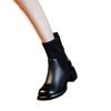 2025 autumn and winter new thick heel French retro elegant velvet Martin boots women's versatile British fashion stretch socks boots