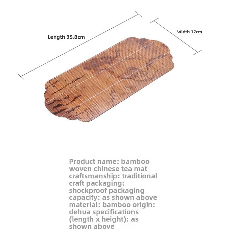 Chinese Zen Style Bamboo Tea Banquet Linen Insulation Pad Set - Teacup Mat, Pen Wash & Kung Fu Tea Accessories for Dry Brewing