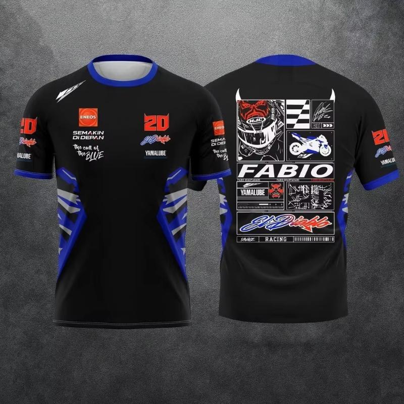 Fabio Quartararo 20 Fan T-Shirt El Diablo Moto Rider Graphic Tee 3D Print Unisex Casual Summer Short Sleeve