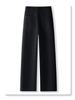 Blue Women's High Waist Retro Flocked Jeans - 2024 Wide Leg, Slimming, Loose Straight, Floor-Length Pants